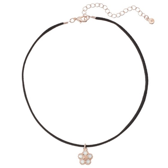 LC Lauren Conrad Jewelry - LC Lauren Conrad Flower Pendant Faux Suede Choker